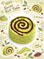 Realistic Matcha Swirl Cake Taba Squishy | Silicone Stress Relief Fidget Toy