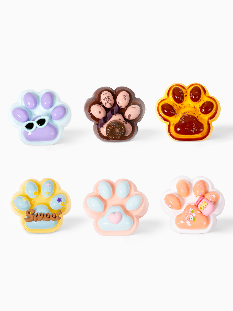 Pack of 6 Cat Paw Taba Squishies