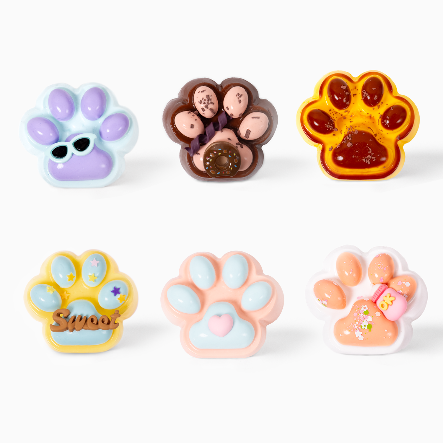 Pack of 6 Cat Paw Taba Squishies