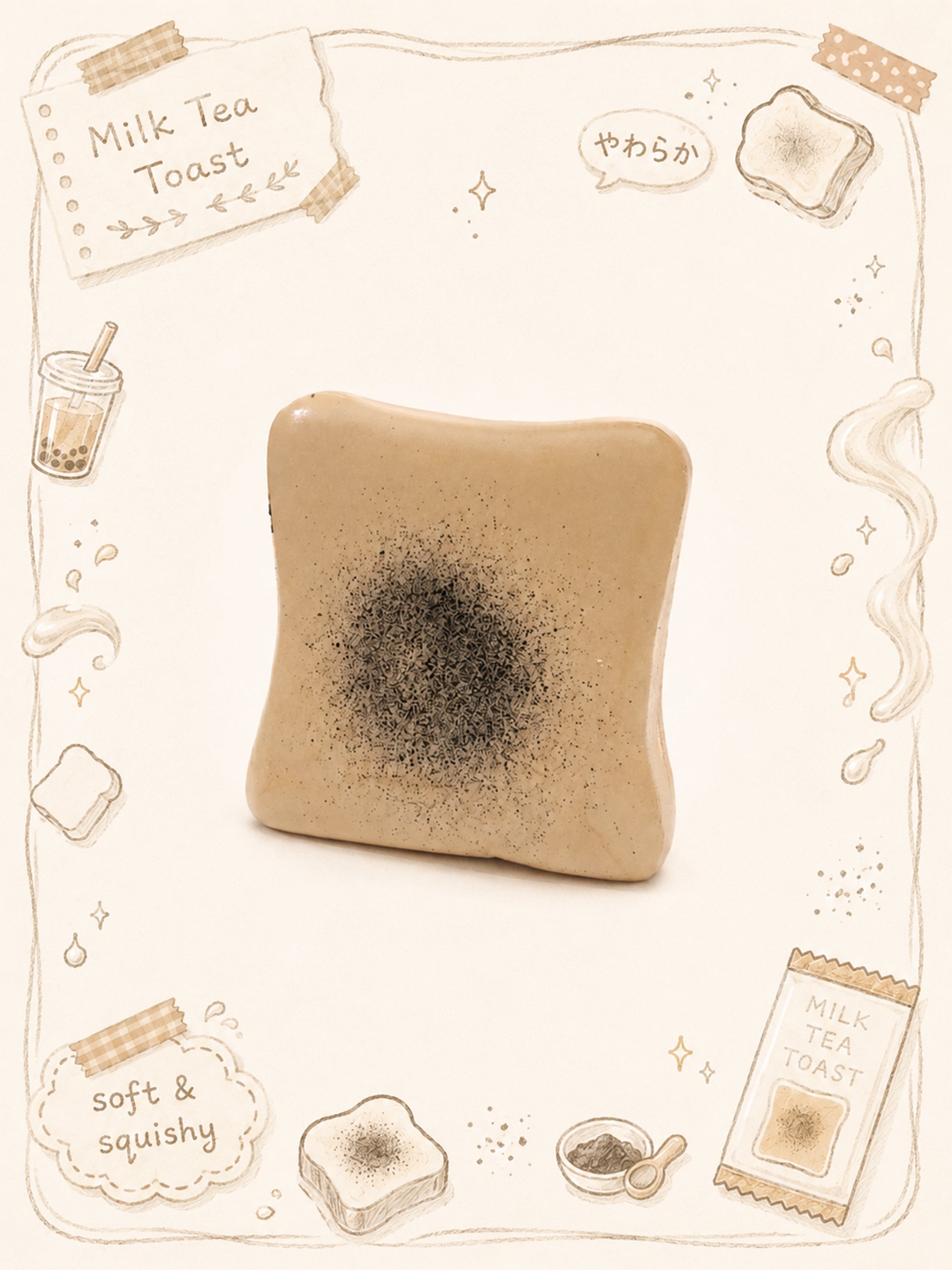 Cozy Mocha Dusted Toast Slowrising Squishy