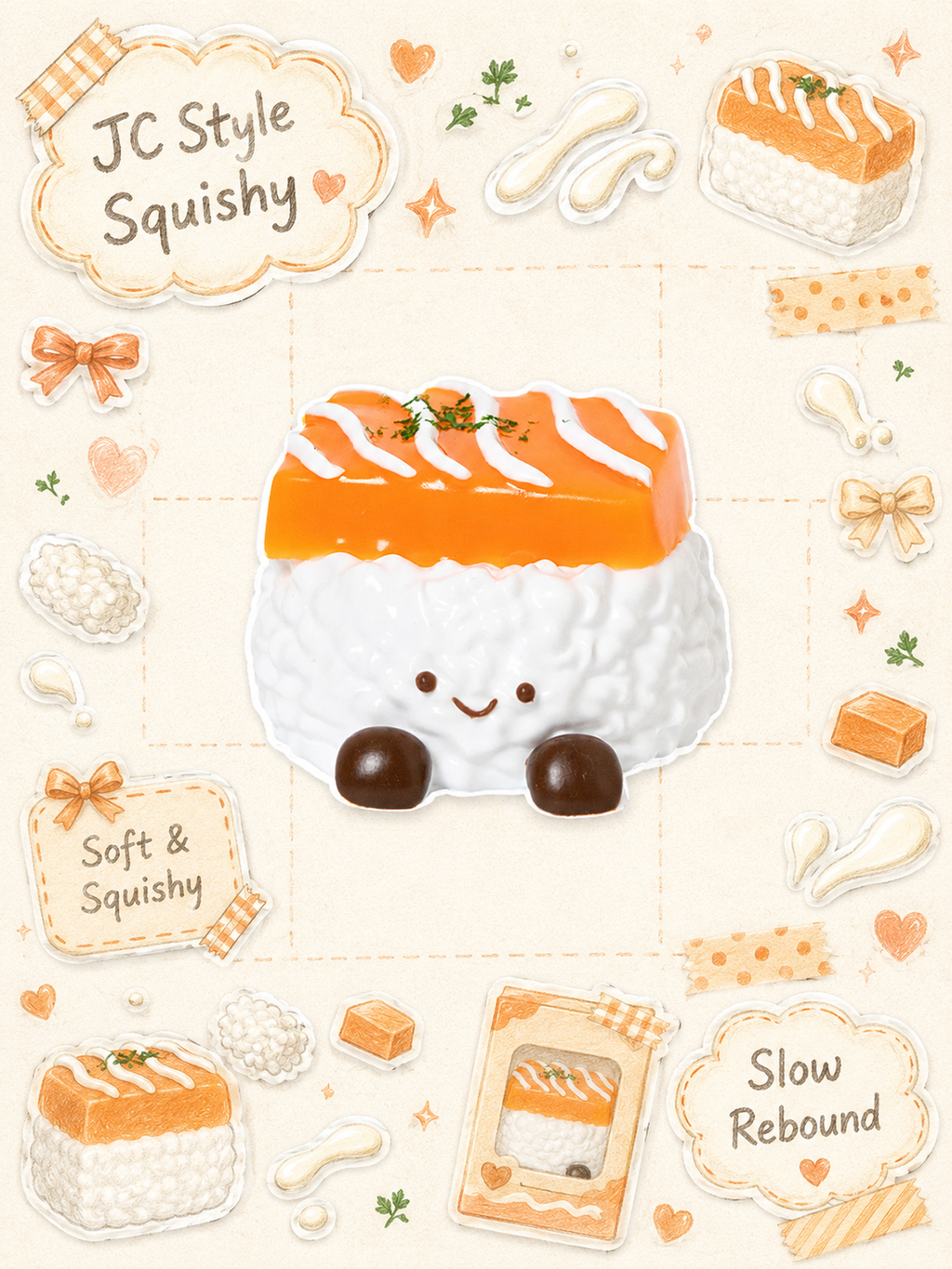 Super Soft Salmon Sushi Squishy - Taba Squishy JC