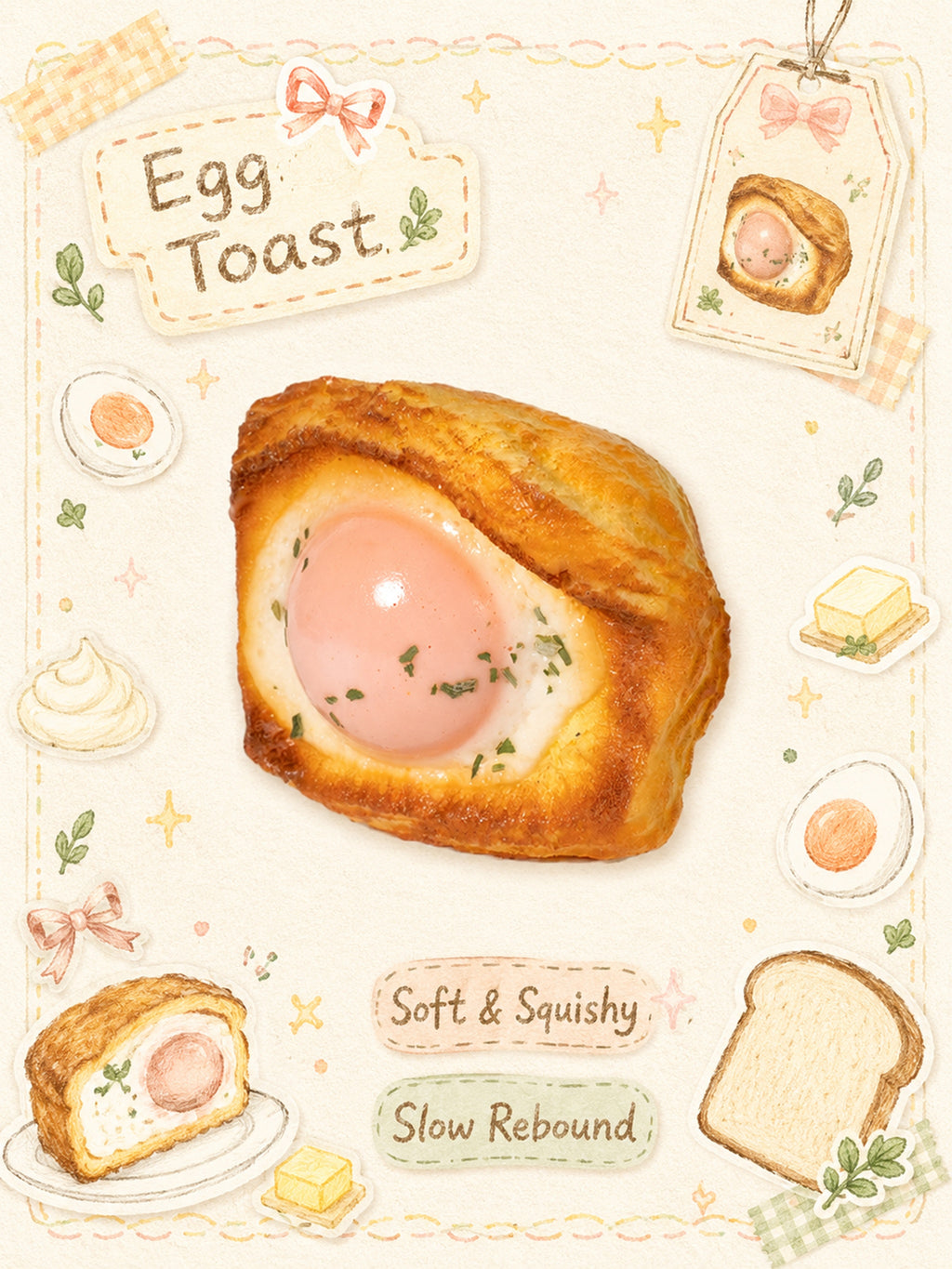Slowrising Handmade Onigiri - Realistic Egg Design, Super Soft!