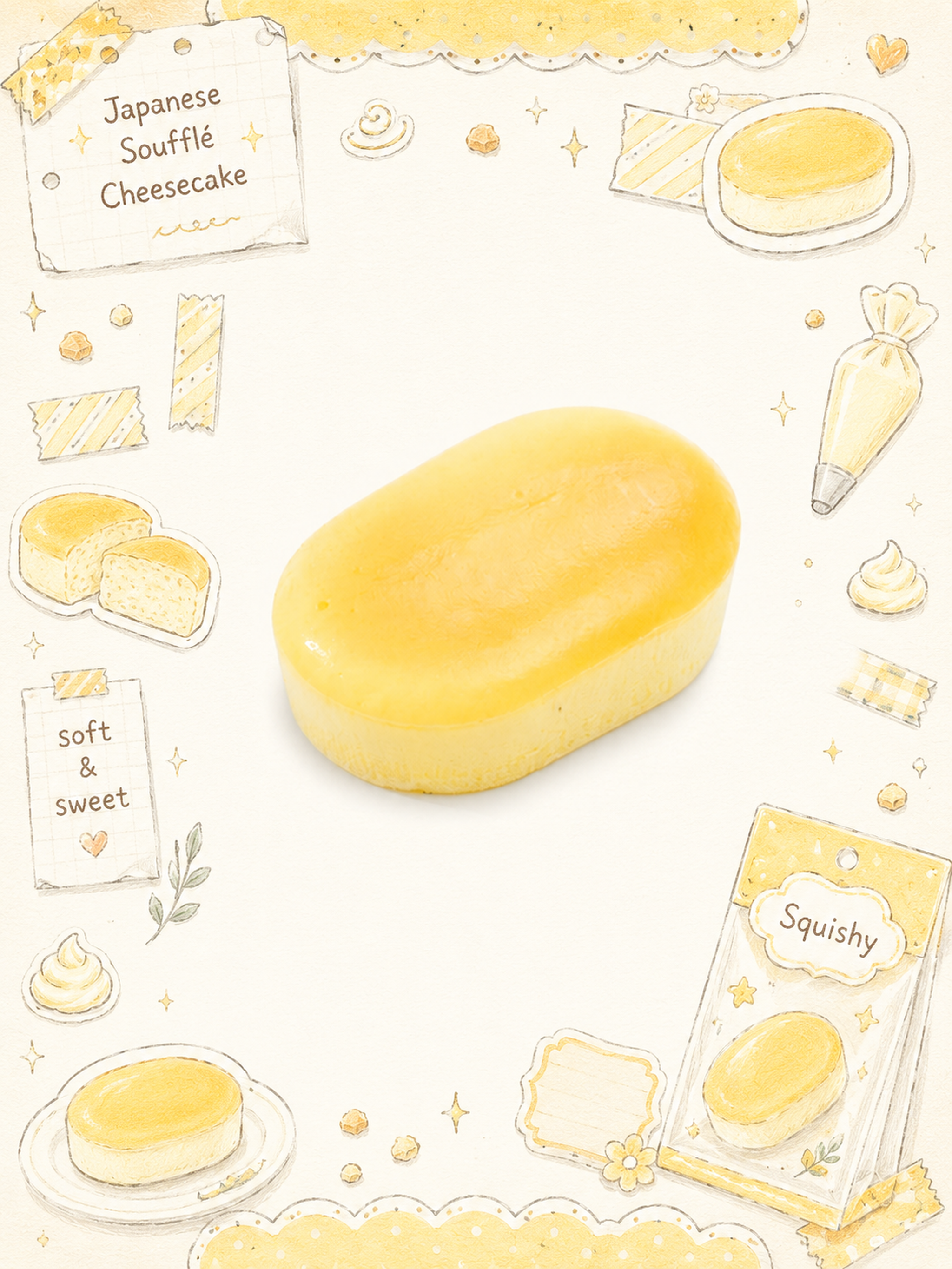 Japanese Soufflé Cheesecake Squishy Huvudsaklig produktbild