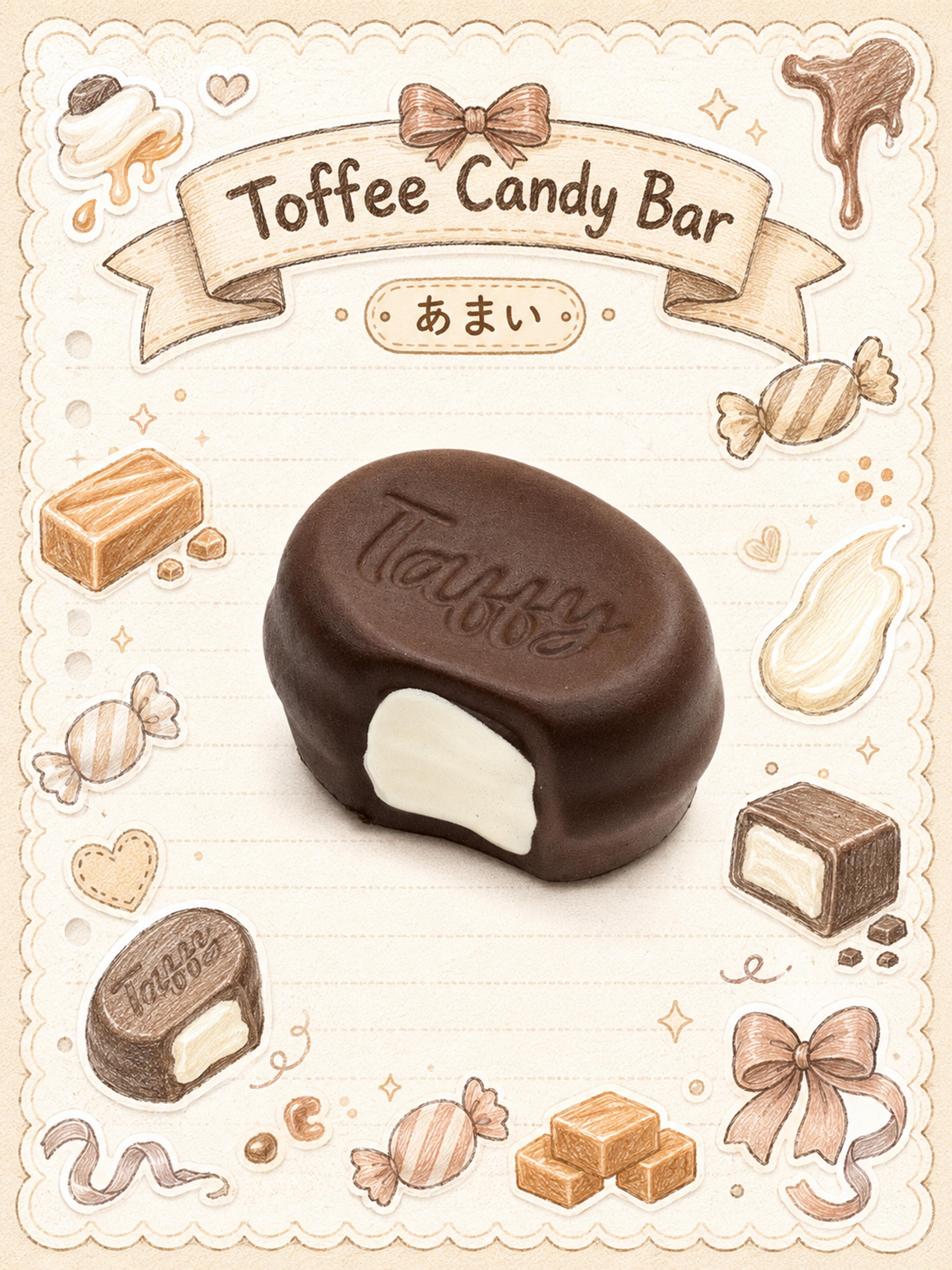 Sweet Scented Toffee Candy Bar, Cream-Filled Chocolate Slowrising Squishy Toy