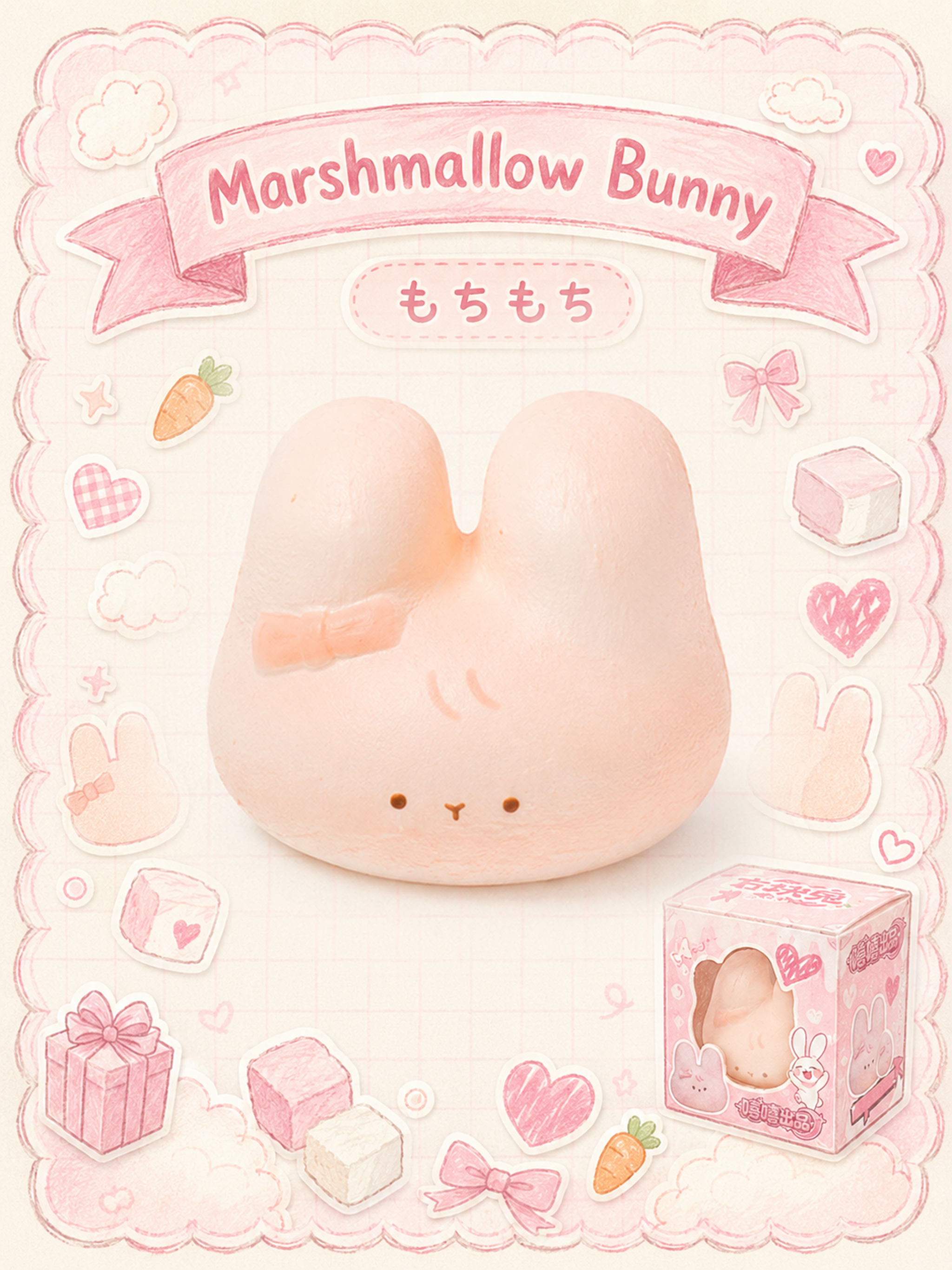 Marshmallow Block Bunny Slowrising Squishy Toy Main image