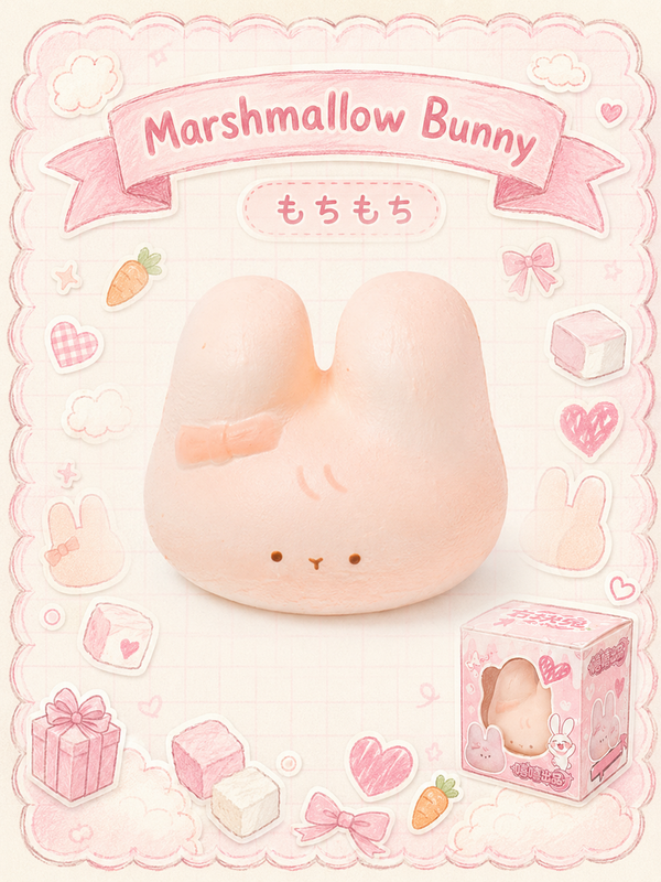 Marshmallow Block Bunny Slowrising Squishy Toy Huvudsaklig produktbild