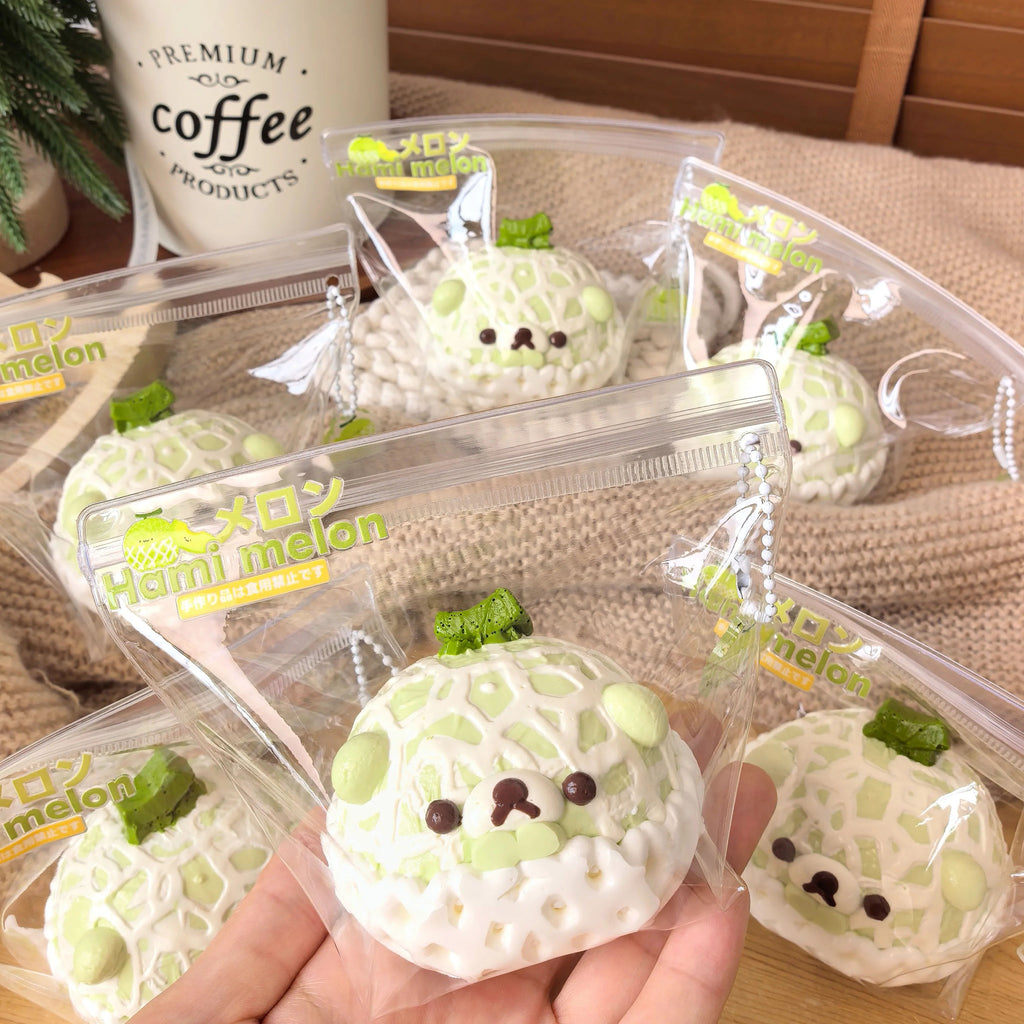 Adorable Melon Bear Silicone Taba Squishy Charm