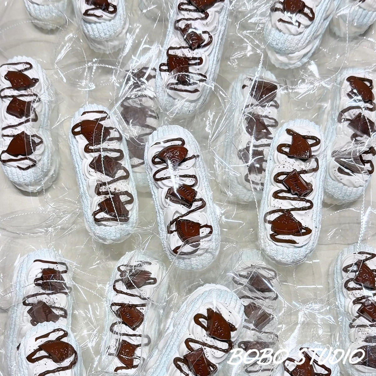 Chocolate Drizzle Cream Eclair Taba Squishy