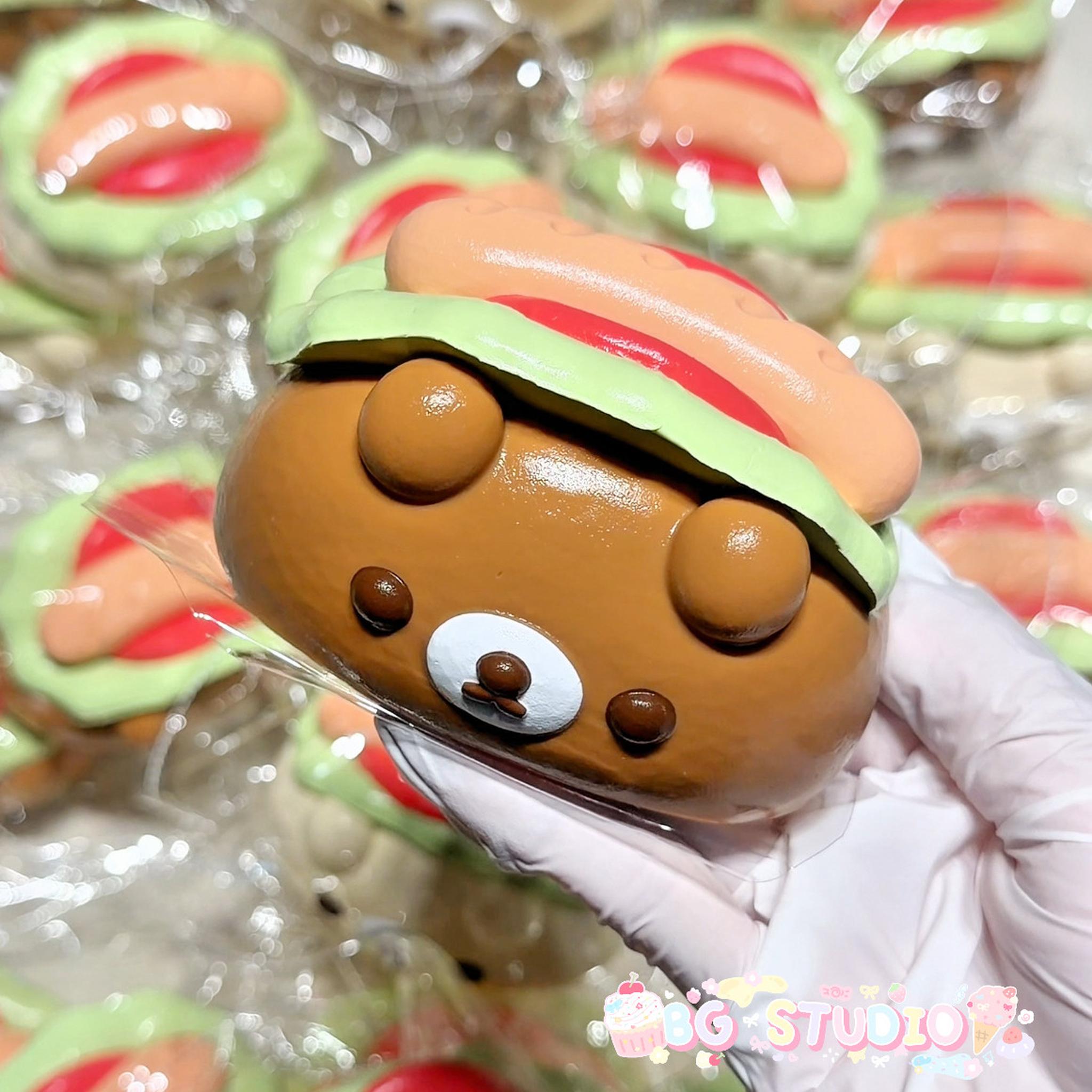 Adorable Hot Dog Bear Taba Squishy - Kawaii Stress Relief Fidget Toy