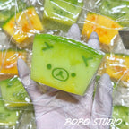 Kawaii Melon Wedge Bear Taba Squishy - Stress Relief Fidget Toy