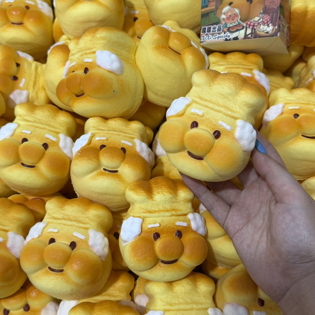 Cheerful Grandpa Baker Slowrising Bread Squishy
