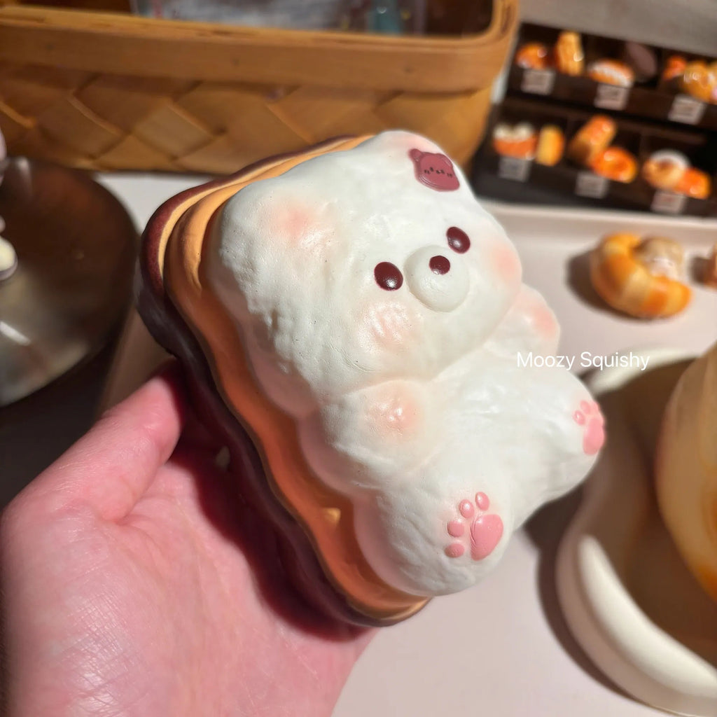 Moozy Adorable Bear Cream Biscuit Slowrising Squishy Toy