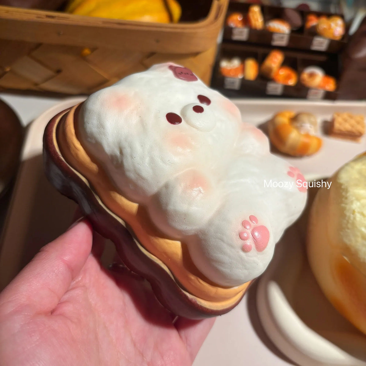 Moozy Adorable Bear Cream Biscuit Slowrising Squishy Toy