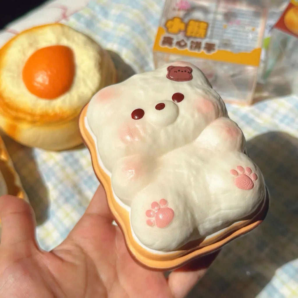 Moozy Adorable Bear Cream Biscuit Slowrising Squishy Toy