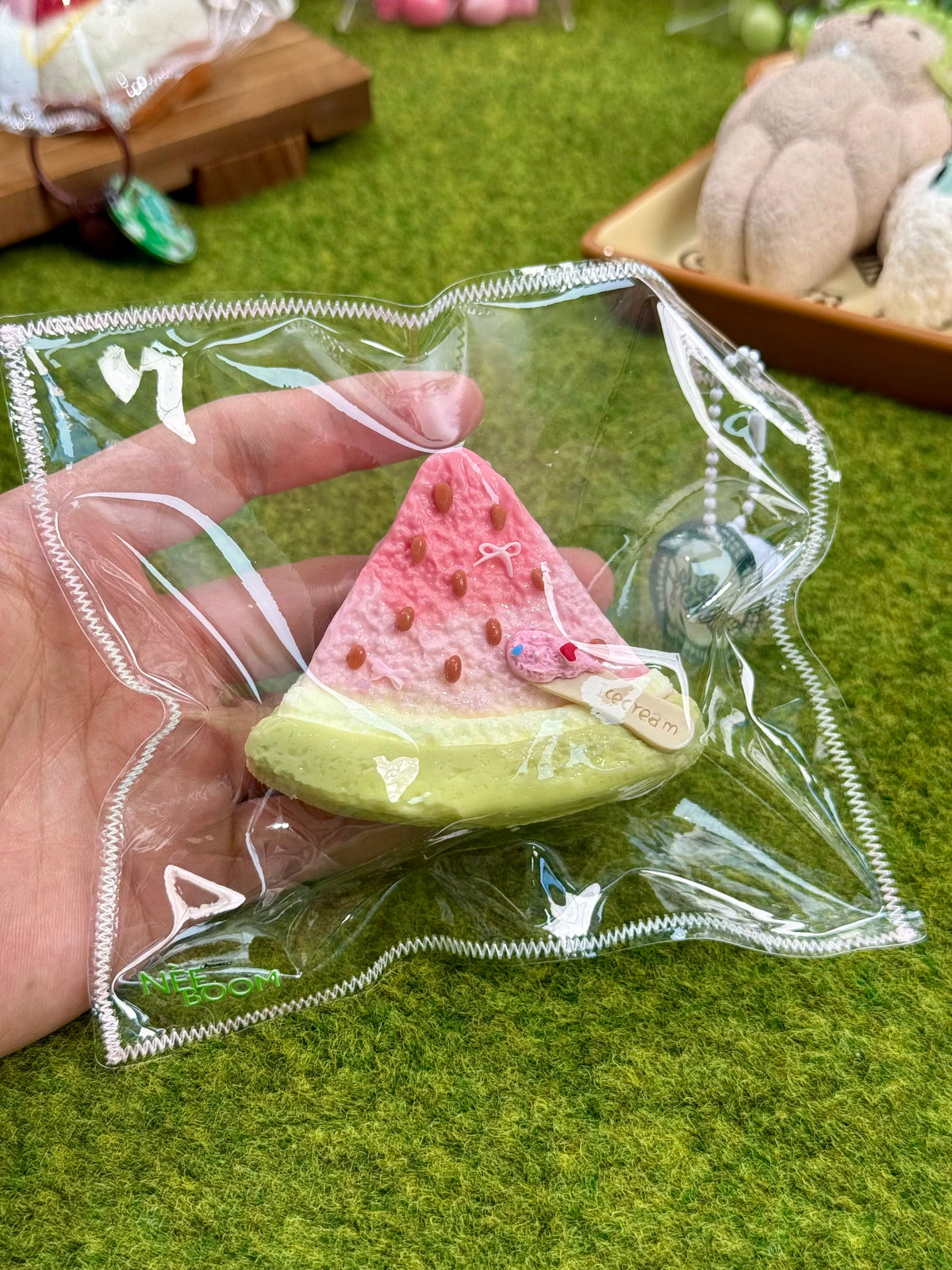 Watermelon Sorbet Slice Taba Squishy Keychain