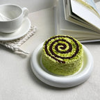 Realistic Matcha Swirl Cake Taba Squishy | Silicone Stress Relief Fidget Toy