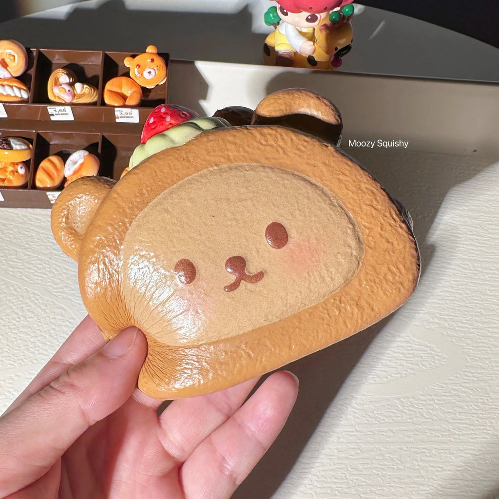 Moozy Strawberry Bear Cake Roll Slowrising Squishy