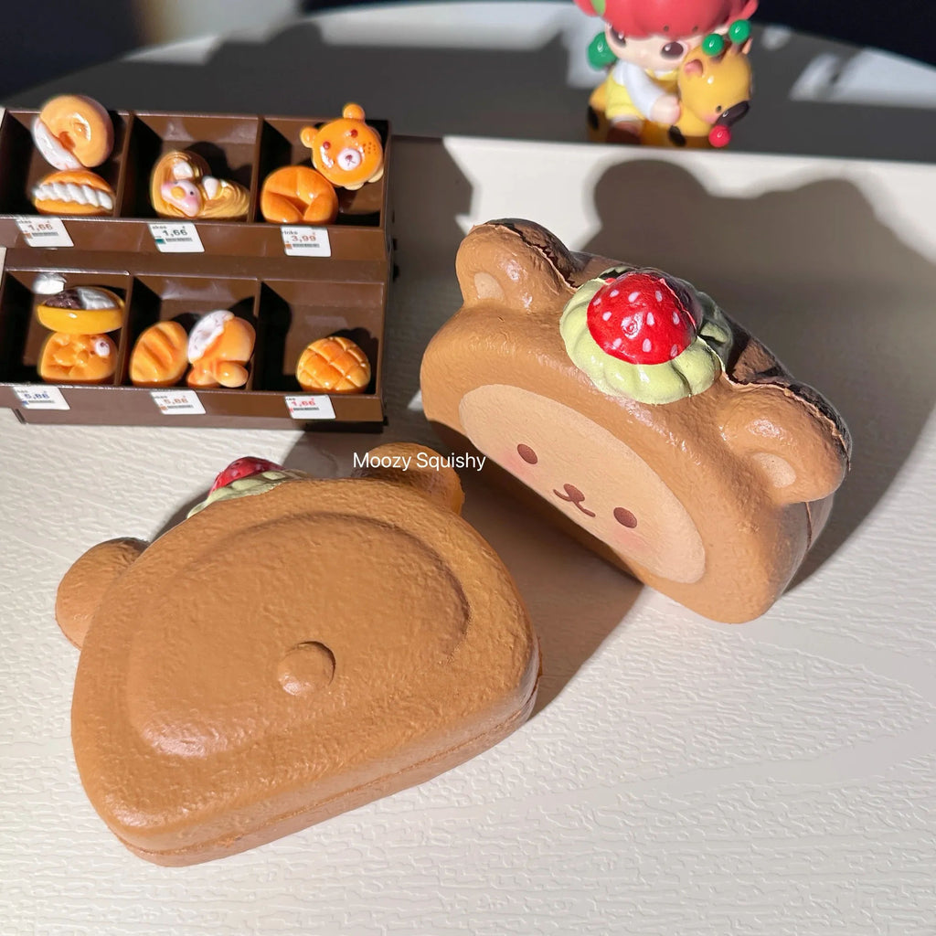 Moozy Strawberry Bear Cake Roll Slowrising Squishy