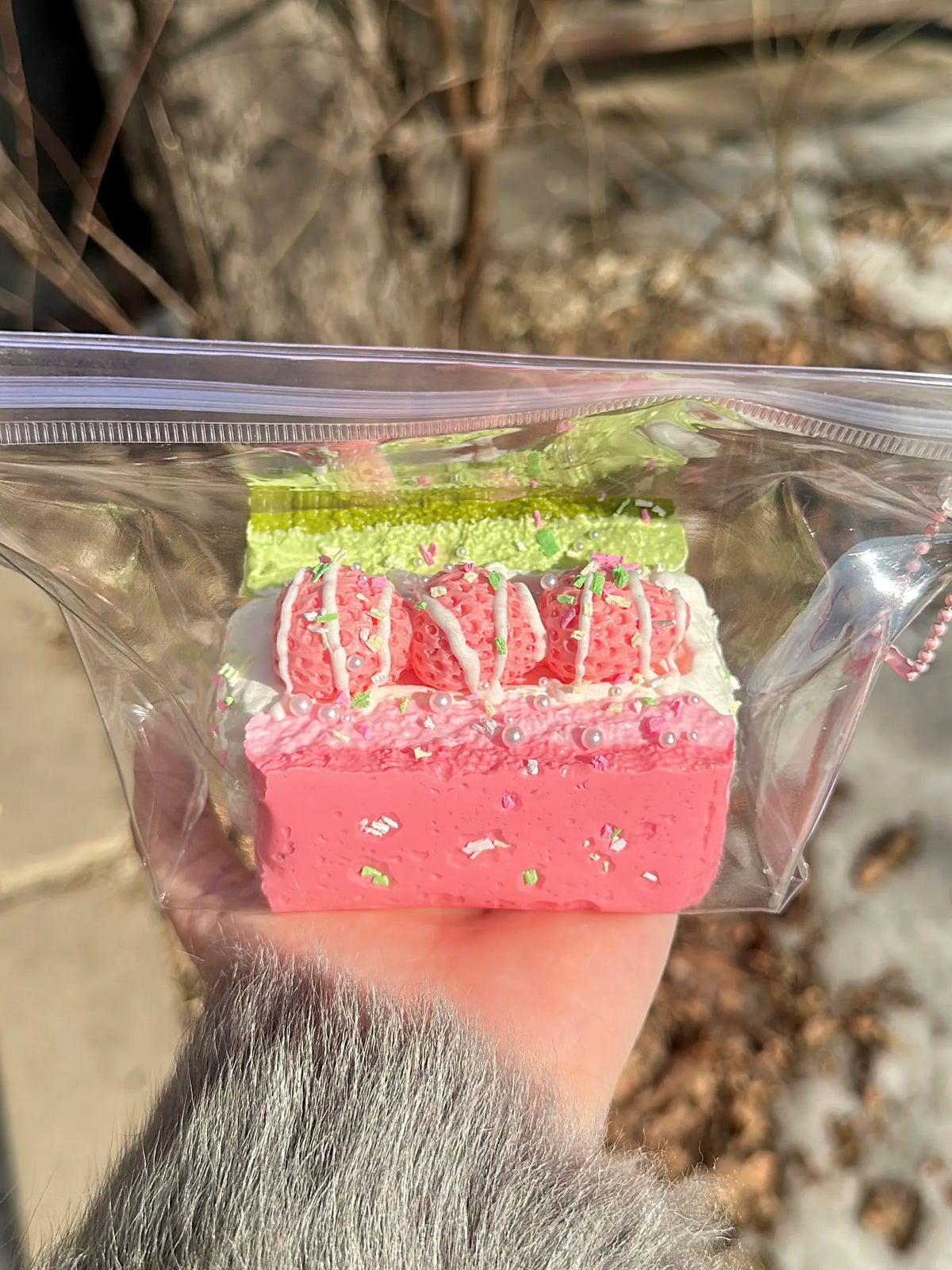 Starry Garden Strawberry Matcha Cream Cake Taba Squishy