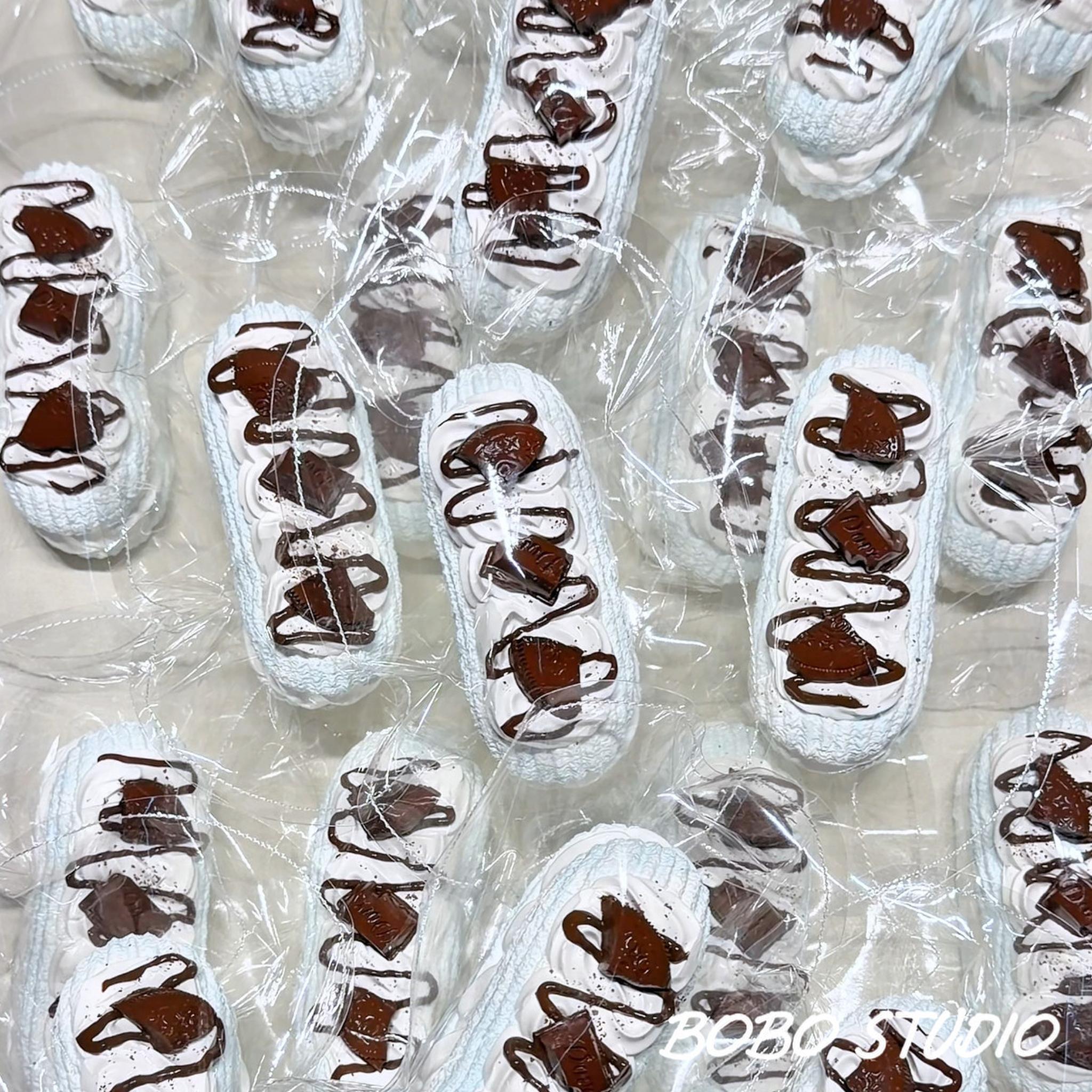 Chocolate Drizzle Cream Eclair Taba Squishy