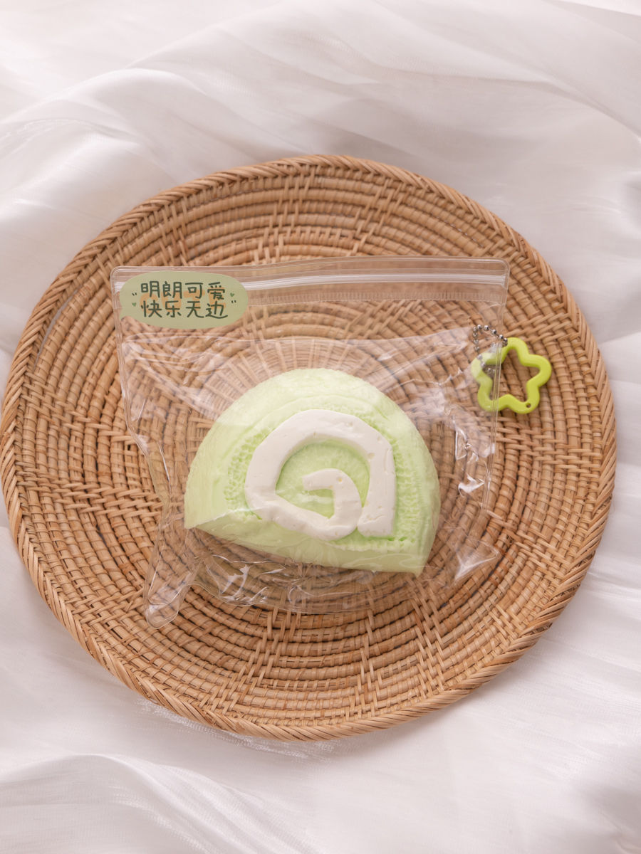 Matcha Swiss Roll Taba Squishy- AikeBoo Handmade