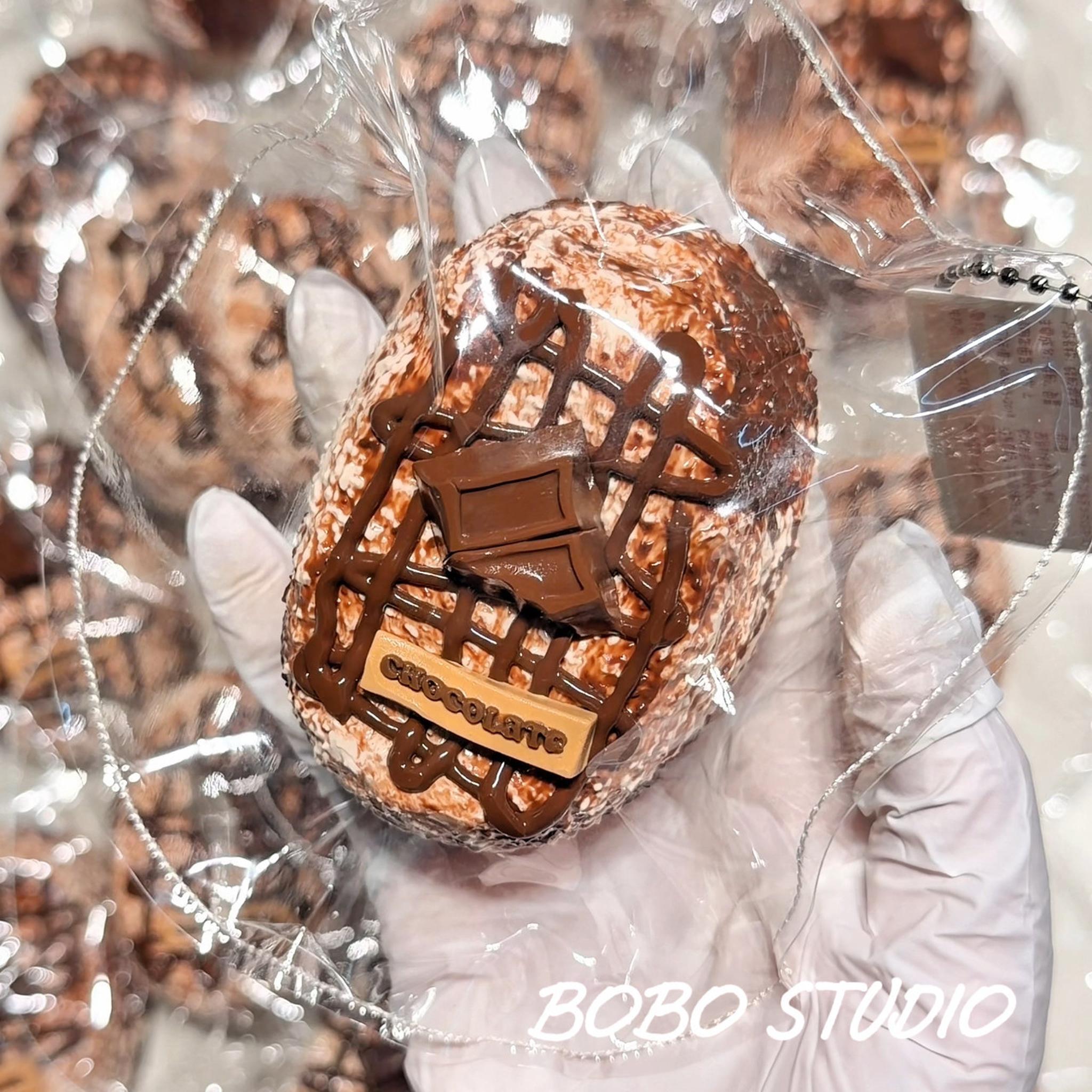 Chocolate Lava Drizzle Bread Taba Squishy | Realistic Food Stress Relief Toy