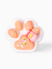 Sparkly Pink - White Cat Paw