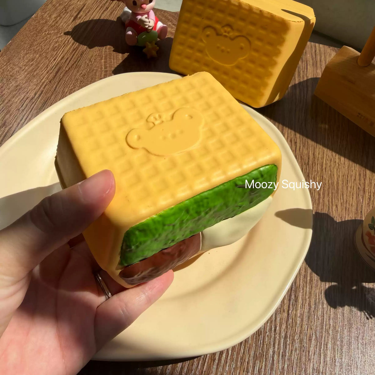Moozy Slowrising Heavenly Matcha & Red Bean Waffle Sandwich
