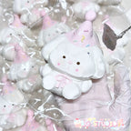 Adorable Party Hat Bunny Taba Squishy Stress Relief Toy