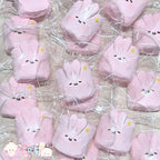 Kawaii Pink Marshmallow Bunny Taba Squishy | Stress Relief Fidget Toy