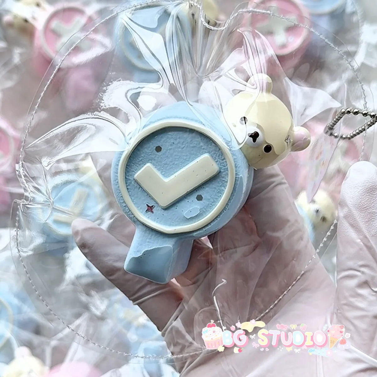 Cute Bear Verified Stamp Taba Squishy Keychain