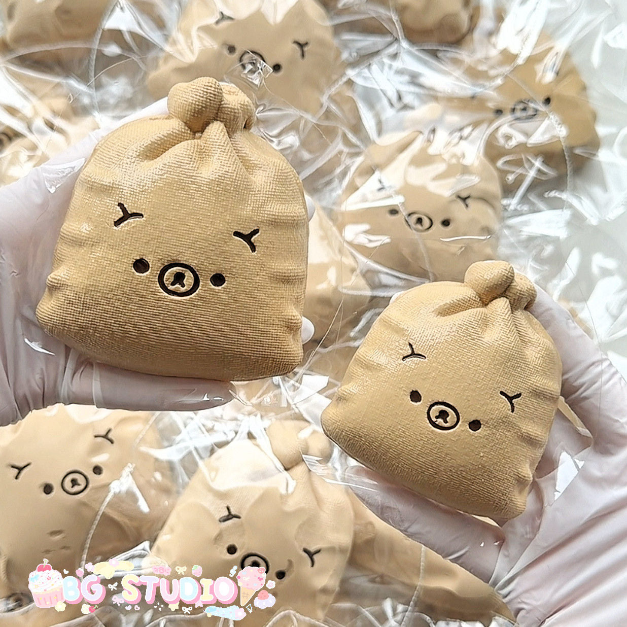 Burlap Sack Bear Taba Squishy - Cute Stress Relief Fidget Toy