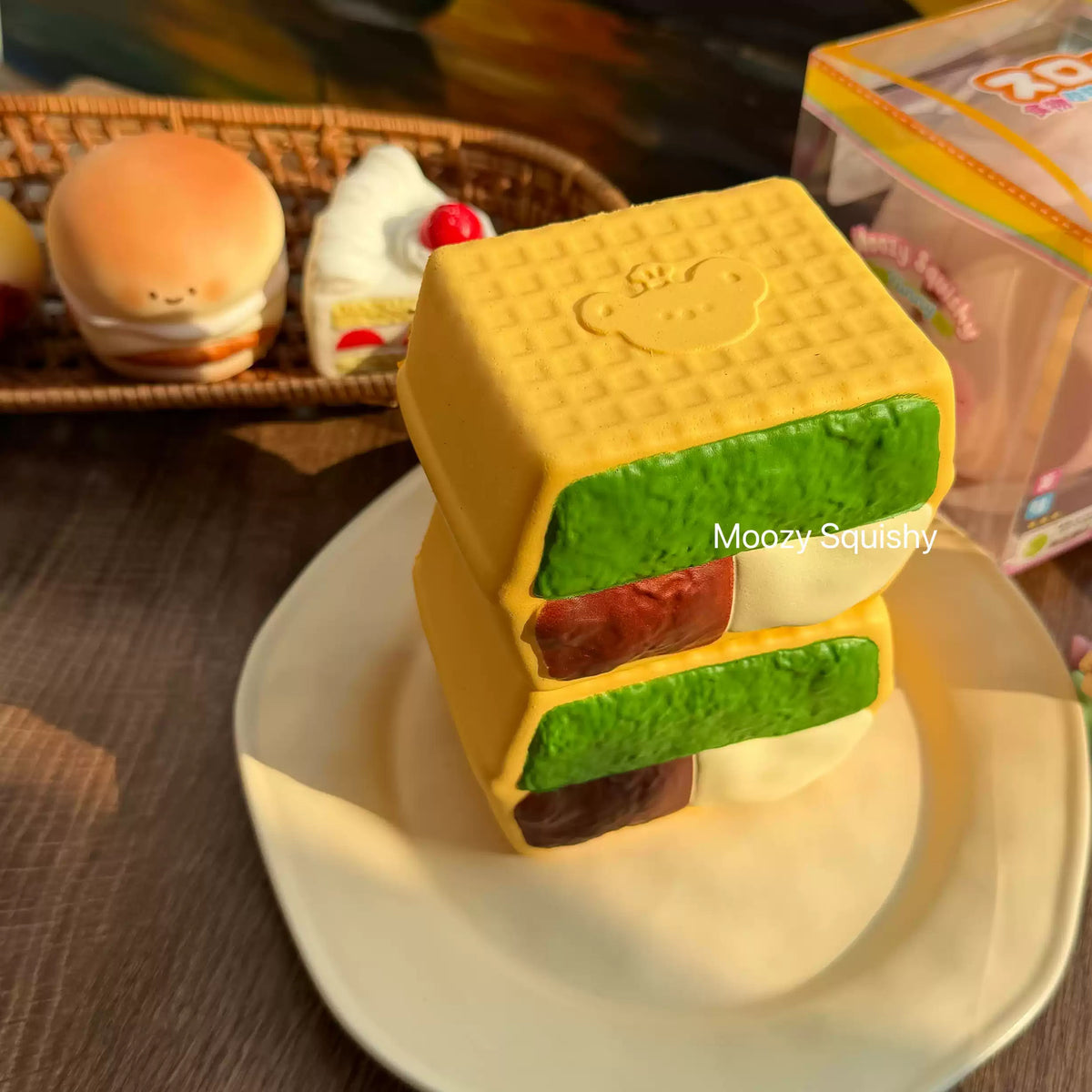 Moozy Slowrising Heavenly Matcha & Red Bean Waffle Sandwich