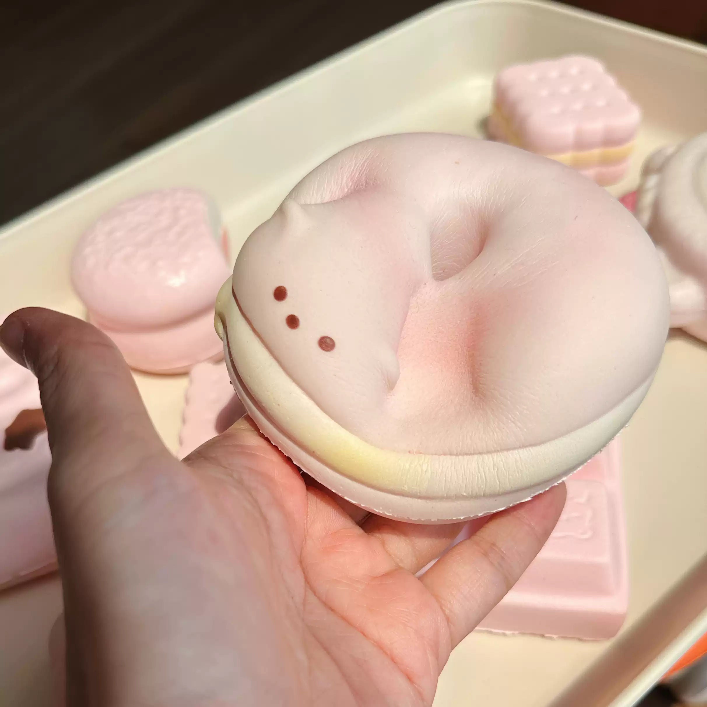 Mozzy Slowrising Creamy Bear Donut Squishy Toy