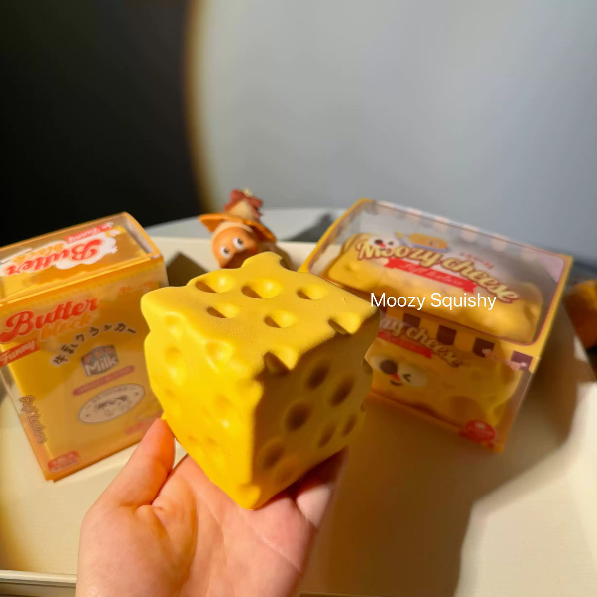 Moozy Buttery Swiss Cheese Cube Slowrising Squishy