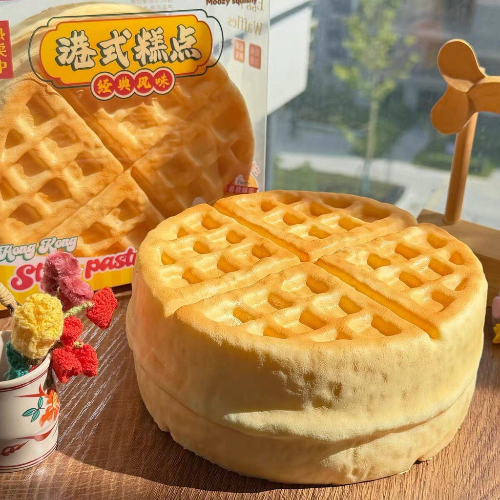 Moozy Jumbo Golden Slowrising Waffle Cake Squishy