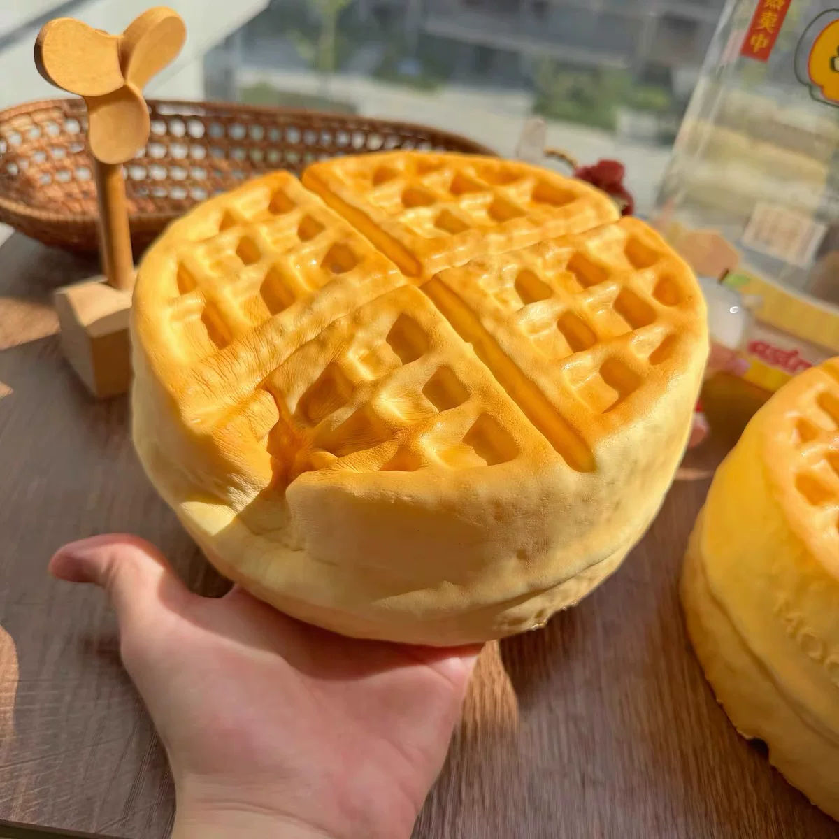 Moozy Jumbo Golden Slowrising Waffle Cake Squishy