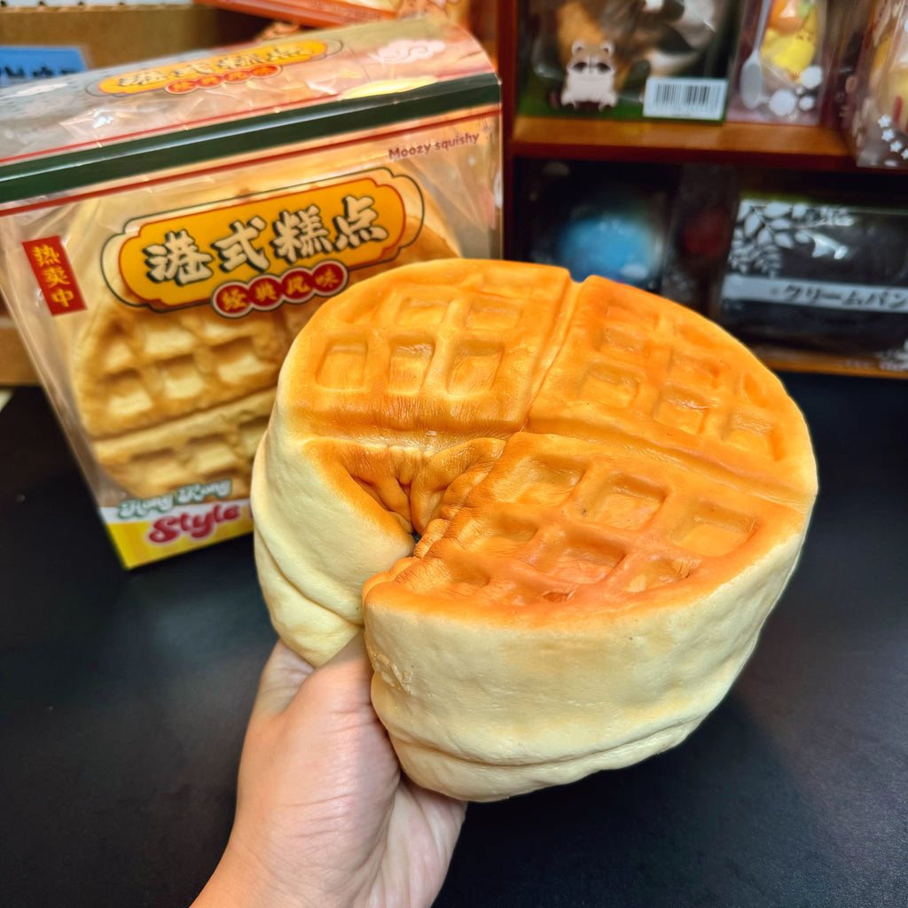 Moozy Jumbo Golden Slowrising Waffle Cake Squishy