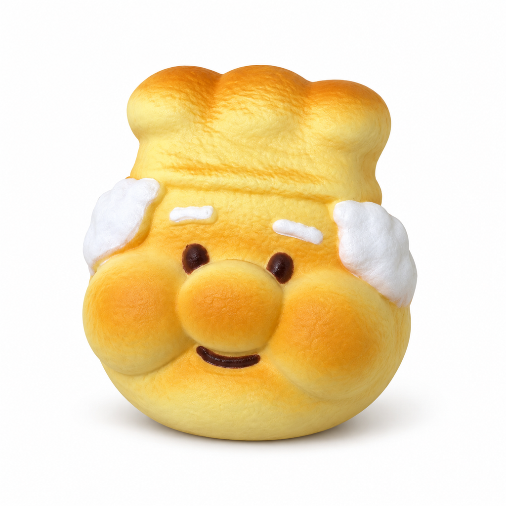 Cheerful Grandpa Baker Slowrising Bread Squishy