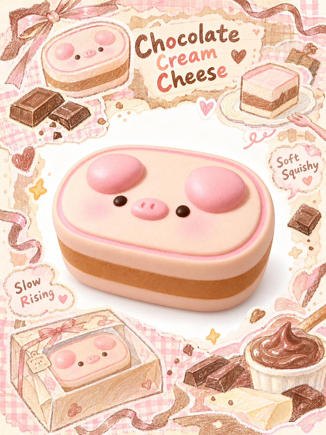 Moozy Slowrising Piglet Cheesecake Squishy