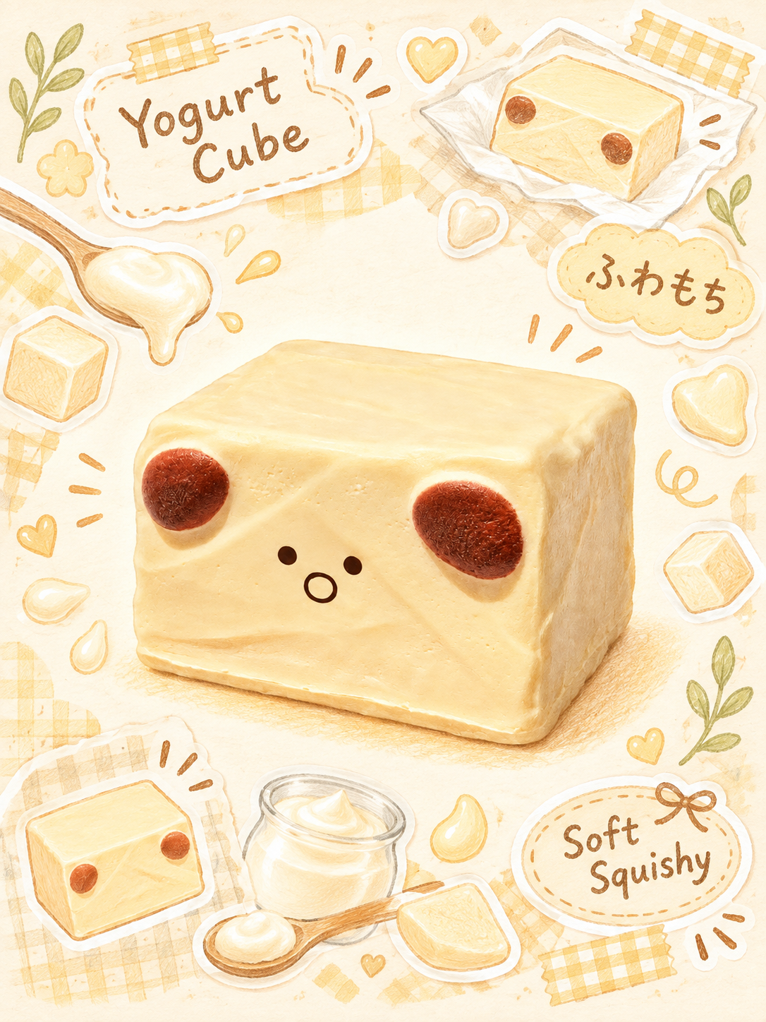 Moozy Slowrising Creamy Yogurt Cube Kawaii