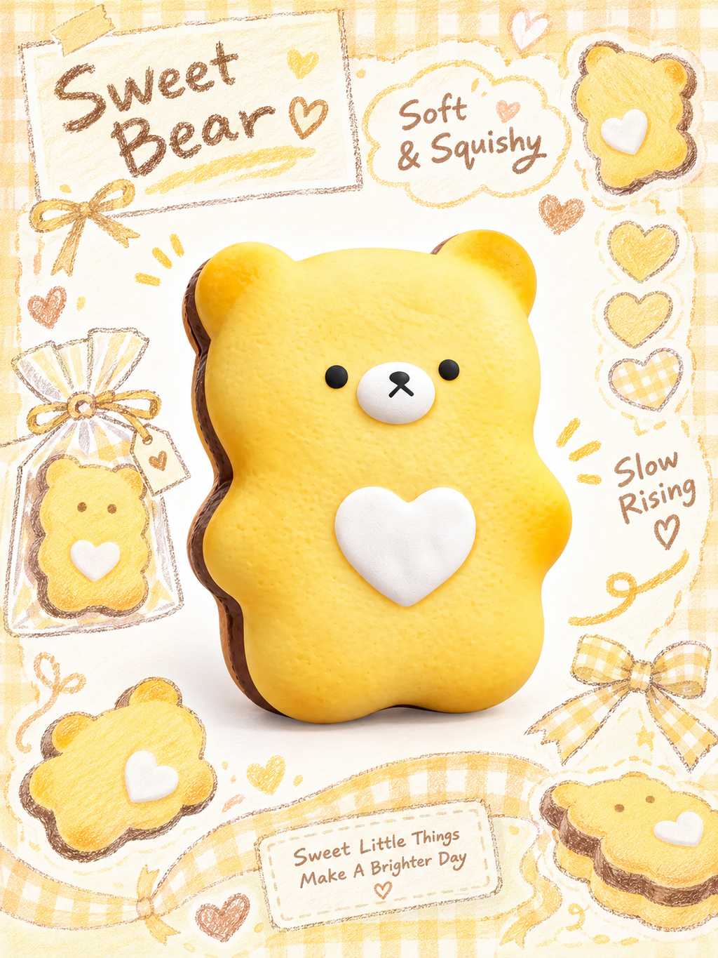 Moozy Slowrising Sweetheart Bear Cookie