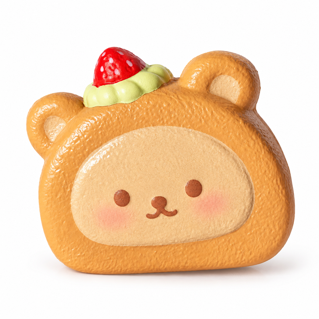 Moozy Strawberry Bear Cake Roll Slowrising Squishy