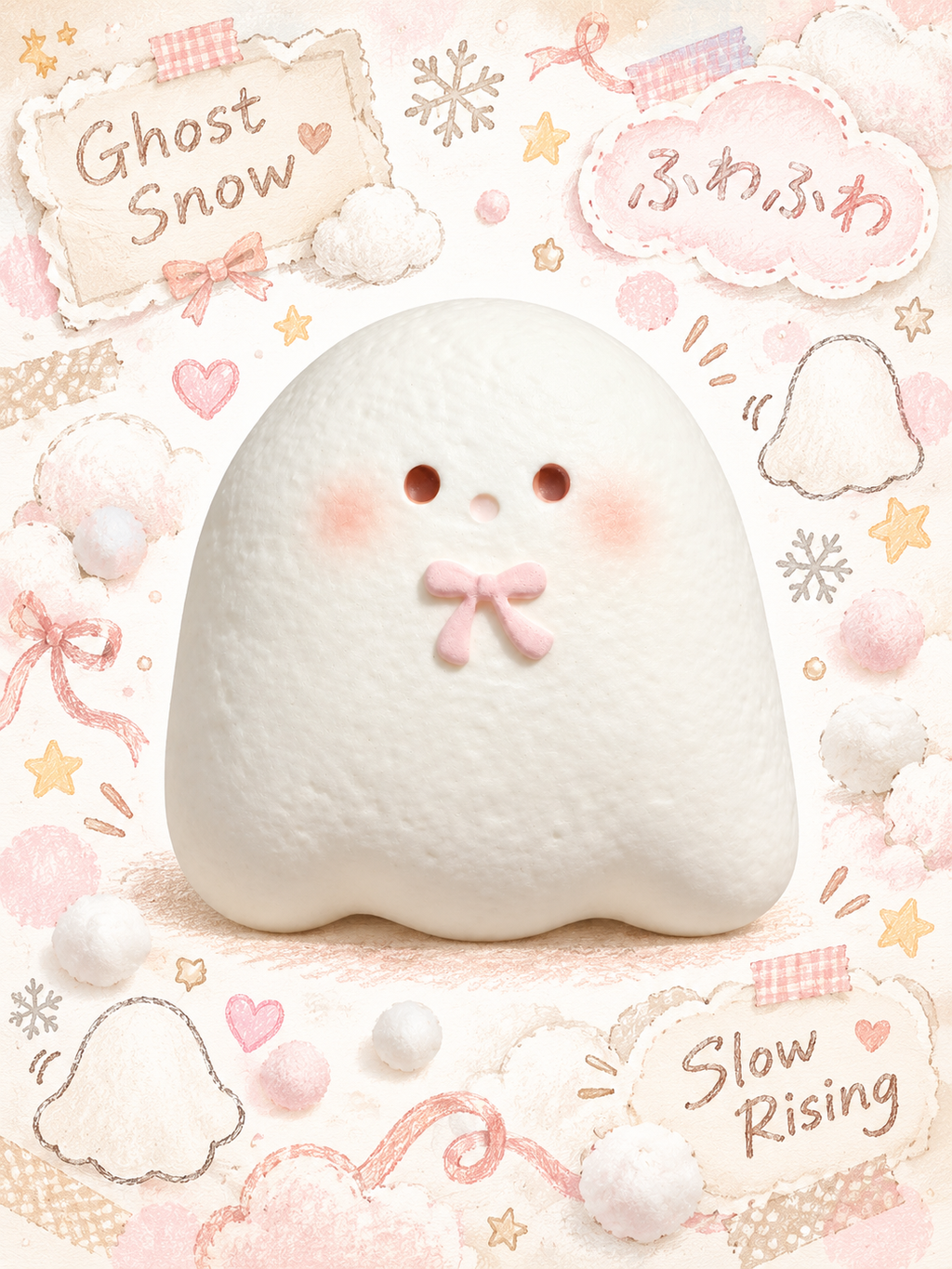 Moozy Slowrising Adorable Blushing Ghostie Squishy Toy