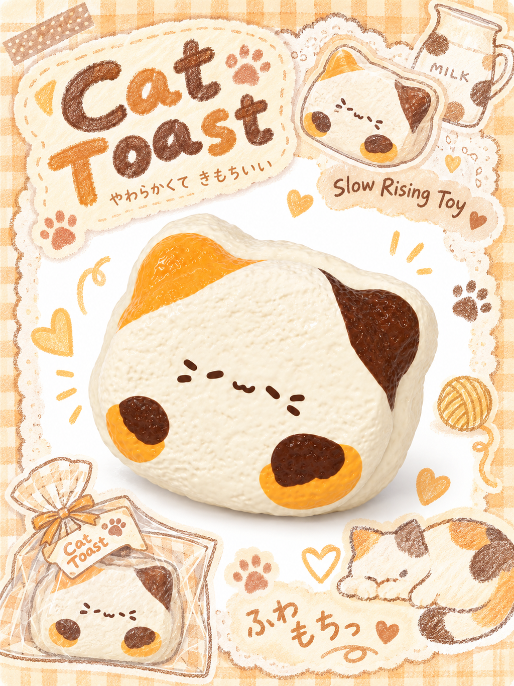 Calico Kitten Sandwich Cookie Taba Squishy