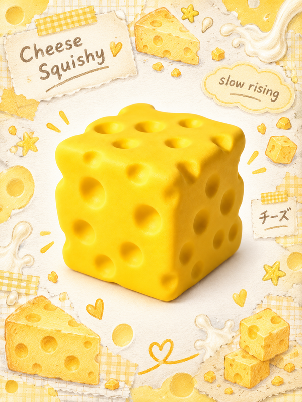 Moozy Buttery Swiss Cheese Cube Slowrising Squishy Main image