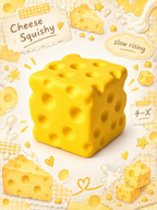 Moozy Buttery Swiss Cheese Cube Slowrising Squishy