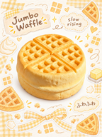 Moozy Jumbo Golden Slowrising Waffle Cake Squishy