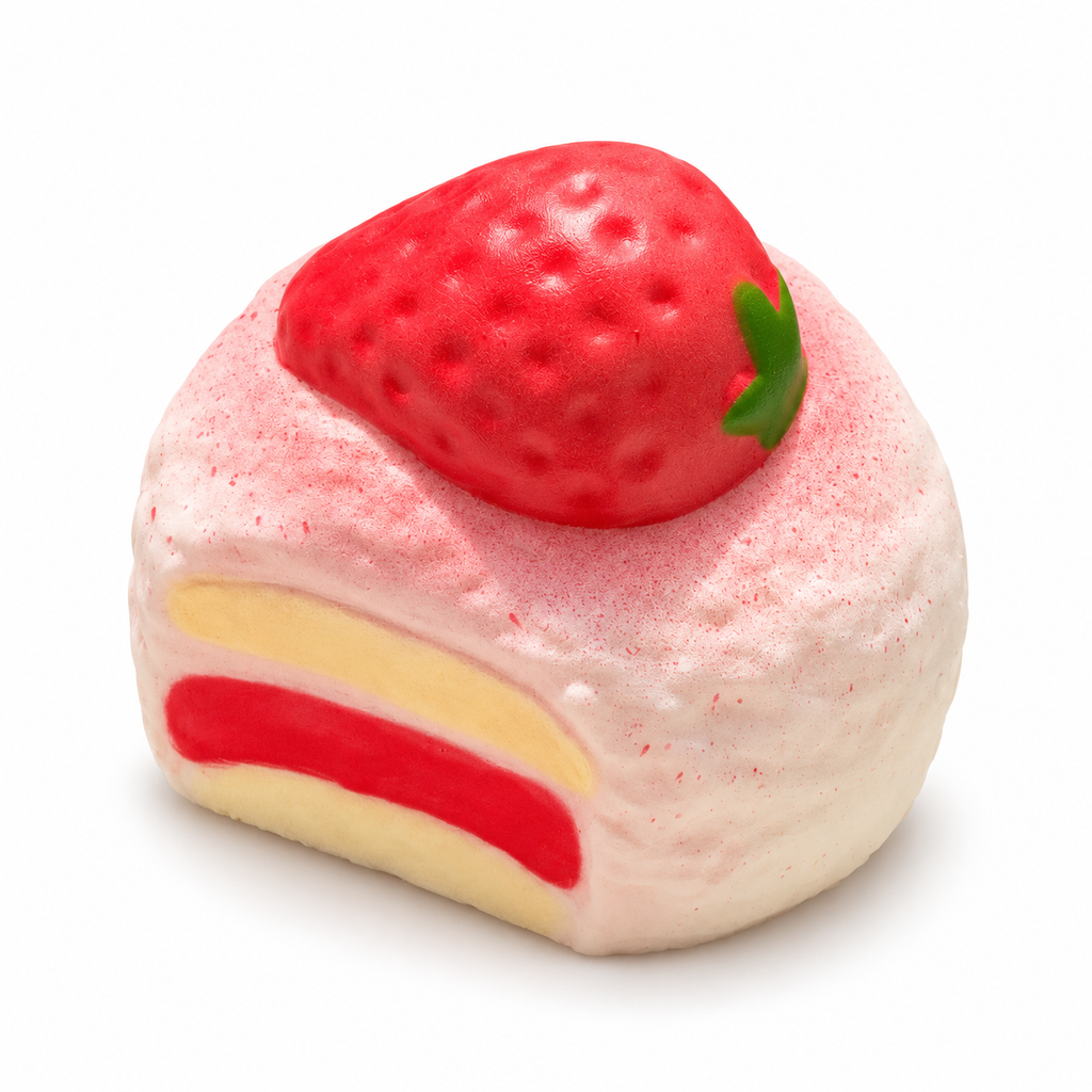 Moozy Delightful Strawberry Cream Roll Slowrising Squishy