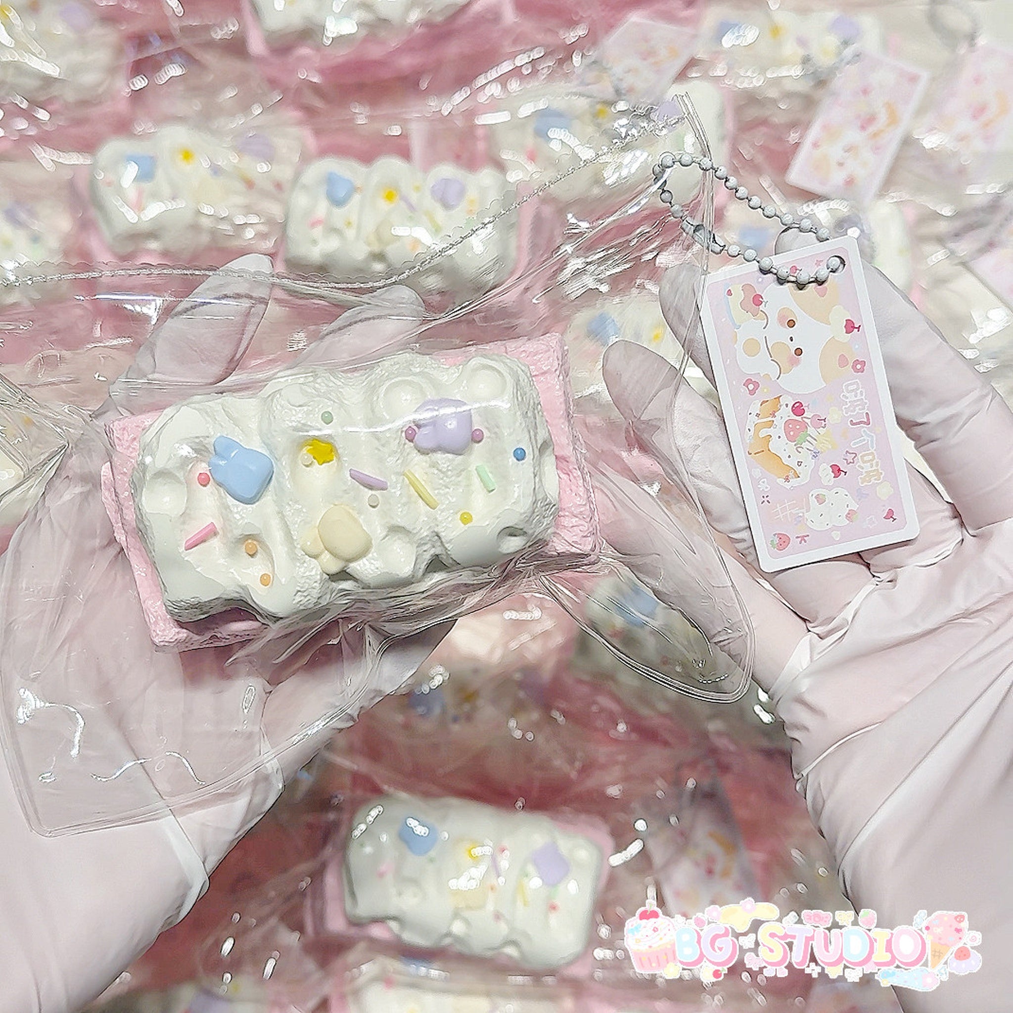 Pastel Confetti Marshmallow Bar Taba Squishy Fidget Toy Secondary image